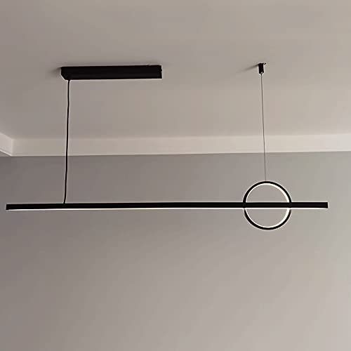 HMASNSEIY Plafonnier Suspendu linéaire en Laiton avec Anneau décoratif, luminaires Suspendus, Lampes LED Modernes, lustres pour îlot de Cuisine au-Dessus de l'évier