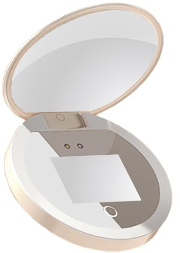 Cámara inteligente recargable para rayos UV, para prueba de protector solar, aumento 2X, espejo de maquillaje, espejo compacto de tocador, maquillaje para mujer con cámara UV