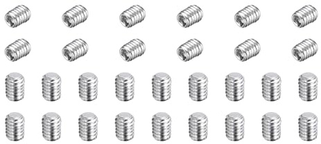 sourcing map 120 Pcs M4-0.7 x 5mm Grub Screws, 304 Stainless Steel Cup Point Allen Head Screws Internal Hex Socket Drive for Bathroom Fixtures Repair Furniture DIY Project