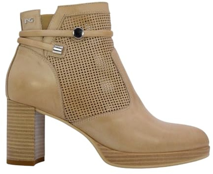 Nero Giardini Tronchetto Beige in Pelle Traforata t.7