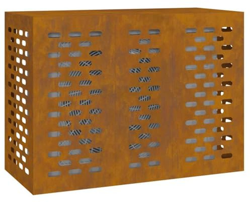 Cache Climatiseur Extérieur, Cache Clim Couverture de Climatiseur Housse de climatiseur Rouillé 110 x 50 x 80 cm