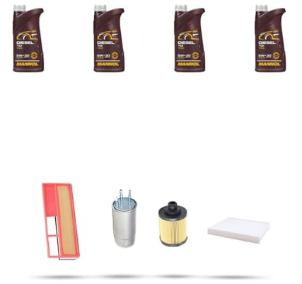 Kit tagliando 4 FILTRI e 4L OLIO M compatibile con Fiat Punto EVO 1.3 D Multijet 66kw dal 2009 al 2012