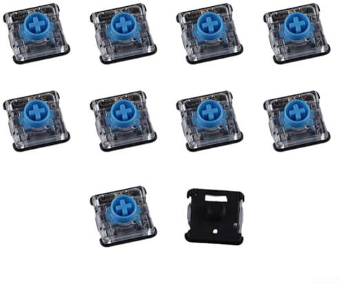 Low Profile Mechanical Keyboard Switches 100 Million Keystrokes Lifespan, Linear Tactile for Silent Typing in Office, Compatible with(Blue)