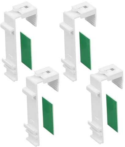 YIPFEN Lot de 4 supports longs pour store double enrouleur Klemmfix, à clipser et coller sans perçage, accessoires ou pièces de rechange pour fixation sur fenêtre PVC, porte-fenêtre