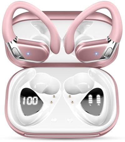 2026 Cuffie Bluetooth 5.4 Sport, 50 Ore Cuffie In Ear Cancellazione Rumore ENC e 4 HD Mics, Auricolari Bluetooth con 3D Bass Stereo, HiFi Cuffiette LED Display, IP7 Impermeabile Cuffie Senza Fili
