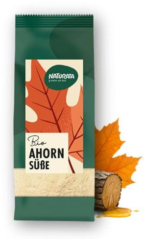NATURATA Bio Ahornsüße 50 g - Pflanzliches Süßungsmittel - Aus Ahornzucker In Leicht Körnig-Pulvriger Form - Natürliche Süße Für Backwaren, Desserts und Smoothies - Unraffiniert & Vegan