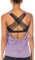 icyzone Damen Sport Tops mit Integriertem BH - 2 in 1 Yoga Gym Shirt Fitness Training Tanktop (M, Lavender)