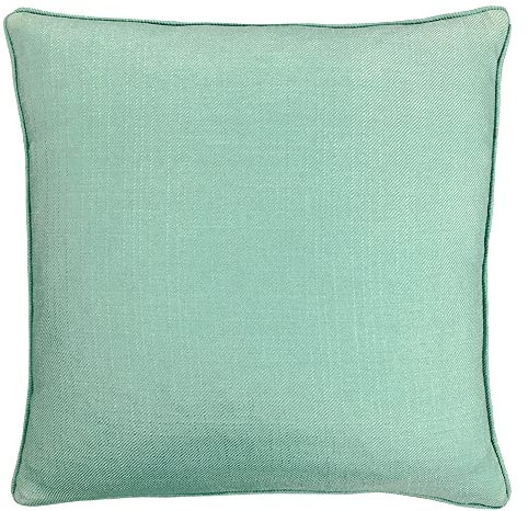 Riva Paoletti Atlantic Feather Filled Cushion Blue-Woven Twill Fabric-Piped Edges-100 Case-Machine Washable-55 x 55cm (22 x 22 inches) -Designed in The UK, Polyester, Duck Egg, 45 x 45cm