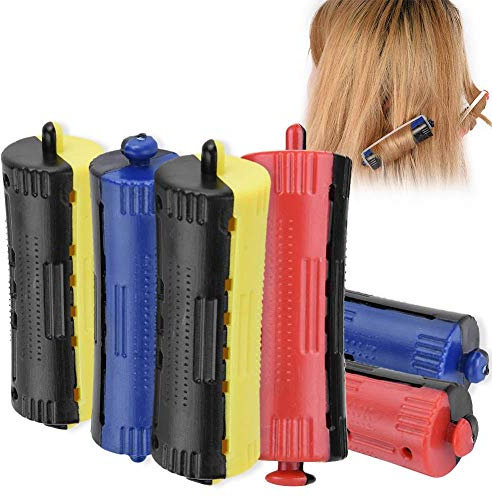 Lockenwickler, 6 Teile/satz Lockenwickler Welle Wärme Perm Stange Haar Clip Lockenwickler Curling Friseur Styling Dauerwelle Werkzeug mit Gummiband(Zufällige Farbe)(# 1 (3 cm / 1,2 Zoll))