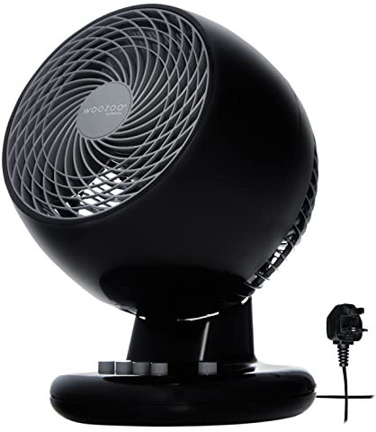 Iris Ohyama Woozoo Table Fan, 23㎡, Desk Fan, Black, 3 Speeds, Oscillation, Vertical Tilt, Silent, Quiet, For Bedroom, Living Room, Kitchen, Air Circulator, Small, Cooling, Powerful, PCF-M18