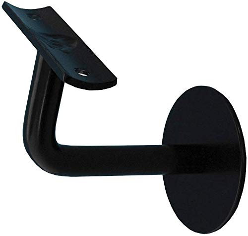 TIBU Handlaufhalter für Holz Handlauf Geländer Wand Treppe, Modell J schwarz lackiert