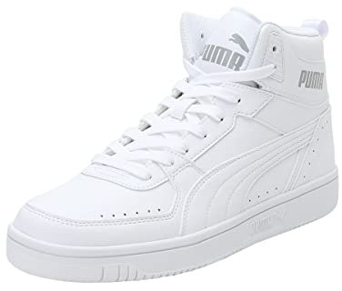 PUMA Unisex Rebound Joy Sneaker, White White-Limestone, 44.5 EU