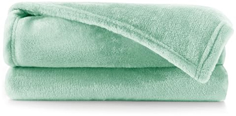 DecoKing Kuscheldecke 220x240 cm Pfefferminze Decke Microfaser Mic | Tagesdecke Fleece weich sanft kuschelig Peppermint