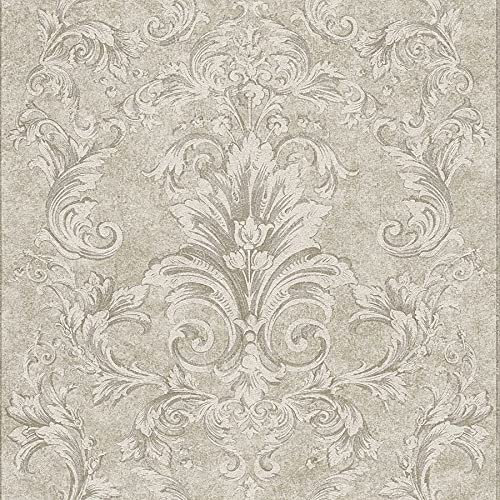 BRICOFLOR Vliestapete | Barock-Tapete Tapete barock - Tapete Diele & Flur - Beige / Crème | 10,05 x 0,70 m = Rolle 7.04 m²