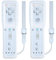 2 telecomandi di ricambio per Wii, TechKen compatibili con Wii, telecomando di ricambio con silicone e cinturino da polso (bianco)
