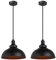 iDEGU 2 Stück Pendelleuchte Industrielle Vintage Pendellampe E27 Retro Lampe Metall Hängelampe für Küche Esszimmer Wohnzimmer Restaurant, Ø29cm (Schwarz)