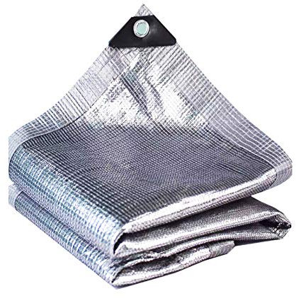 Rete Ombreggiante Decorativa per Esterni,Argento,Telo Coprente per Serra,Rete Telo Ombra in Alluminio Riflettente 99%,Tessuto Ombra per Giardino Fiori Balcone,Antivento (4x6m)