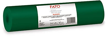 FATO - Tischläufer, Textileffekt, Größe 0,4x24 m, Zuschnitt alle 1,20 m, Packung mit 20 Läufern, Dry-Paper, Airlaid, High Quality, Farbe Forest Green