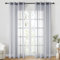 CUTEWIND Vorhänge Grau Wohnzimmer Modern Gardinen mit Ösen Transparent 2er Set, 225 cm Lang, 140 cm Breit, Gardinen Schal Vorhang Durchsichtig für Schlafzimmer Sheer Curtains