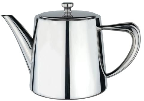 Café Olé DW-024 Derwent Teapot, Stainless Steel, 24oz (650ml), 2-3 Cup, Mirror Polished