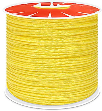 Anawakia Nylonband Kordel Nylonschnur 100 m x 0,8 mm Nylon Trim Kordel Nylon-Handstrickschnur-Sickenfaden für DIY Halskette Schmuckherstellung (Gelb)