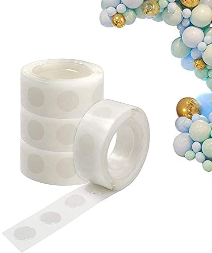 400 PCS Glue Point Clear Balloon Glue Removable Adhesive Dots, 4 Rolls Double Sided Dots Stickers for Scrapbook, Birthday Party, Wedding, Balloons Decoration