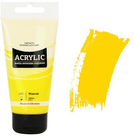 7 Artists Pintura Acrilica Amarilla 75 ml – Pinturas Acrilicas para Lienzos, Piedras y Arcilla | Pintura Acrilica Manualidades para Pintar y Craft | Acrylic Paint para Cuadros, Lienzo