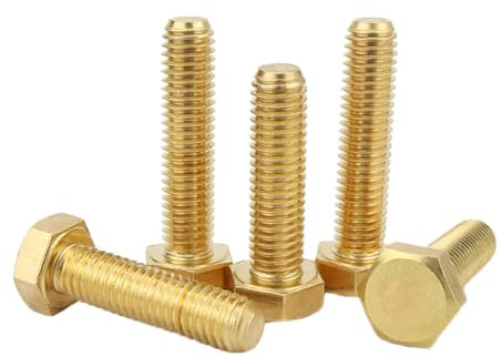 Vis en cuivre, boulons hexagonaux en cuivre M8M10M12M16, vis hexagonales en laiton, vis en cuivre,M8 * 60 (9 pièces)
