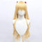 ydound Anime Coser Sailor Moon Cosplay Sailor Venus Perücke Kleidung Goldene Lange Haarfaser Synthetische Perücke + Haarschmuck + Perücke Kappe