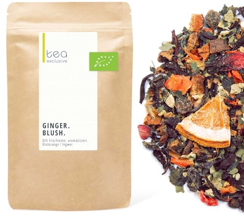 Ginger Blush, Früchtetee, BIO, Lose, 125g - tea exclusive | wärmender Bio Früchtetee mit Ingwer & Orange - koffeinfrei