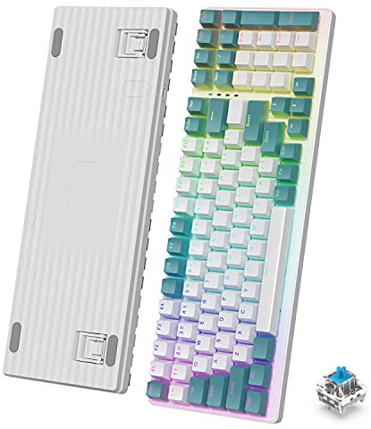 K3 Tastiera Gaming Meccanica ultracompatta 98 tasti Cablata USB Pro NKRO Resistente all'acqua Chroma LIGHTSYNC RGB Illuminato LED Interruttore blu per PC/Mac Gamer Dattilografo QWERTY Layout