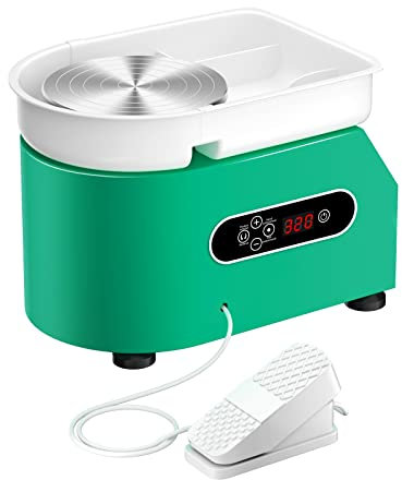 VAYOTOY Elektrische Töpferscheibe Maschine mit LCD-Anzeigesteuerung 25CM 350W Professionelle Keramik Clay Maschine Töpferscheibe Formmaschine für Erwachsene, Töpferanfänger, Töpferstudio