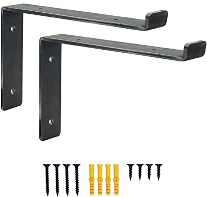 2 x Heavy Duty Scaffold Shelf Brackets 225mm - Industrial Style for 9 Inch Boards - Made from 5mm Steel - Ideal DIY Storage Solution for Living Room, Kitchen, Office, Garage