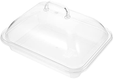 UPKOCH Acrylic Cake Serving Tray Multifunctional Appetizer Box Serving Dish Food Tray with Lid Cover Bakery Pan Display Platter for Seafood Cheeses Meats Home Kitchen