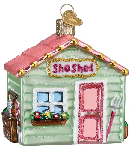 Old World Christmas She Shed Glass Blown Ornament for Christmas Tree