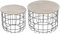 2-teiliges Wohnzimmer-Aufbewahrungs-Beistelltisch-Set Couchtisch mit Metallkorb und Holztischplatte (Bildfarbe Talla ?nica)