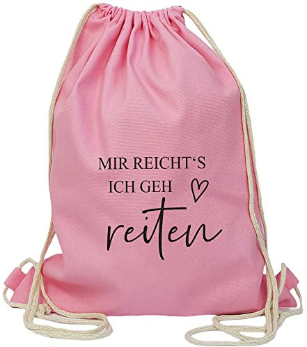 Partybob Turnbeutel-Rucksack - Mir reichts Ich geh reiten (Rosa)