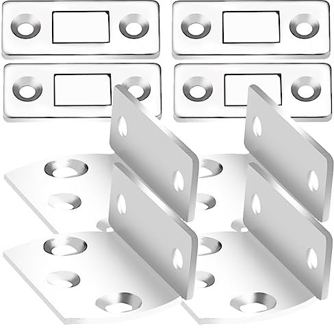 OSALADI 4 Sätze Magnetische Garderobe Magnetverschluss Für Schublade Versteckte Zimmertür Magnetische Schrankverschlüsse Schranktür Küche Kleiderschrank Starker Magnet Vernickeltes Eisen