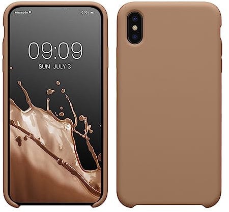kwmobile Carcasa Compatible con Apple iPhone XS MAX Funda - Case TPU y Silicona antigolpes - Apto Carga inalámbrica - café Capuchino