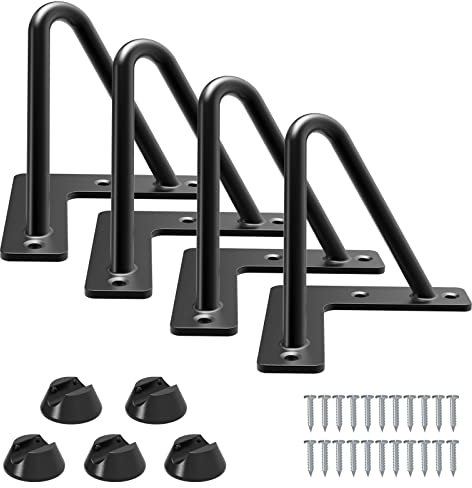 Signstek 4 Inch/10cm Hairpin, Heavy Duty Metal Table With Screws for Furniture, Black Two-Rod Iron Wire for DIY Coffee Chair