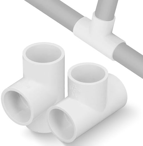 Tissting 12 Stück T Rohrverbinder 25mm 3/4in PVC Kunststoff Rohrverschraubungen Verbindungen Adapter T-Stück Rohr Fitting für Gewächshaus Rahmen, Möbelverbinder, Zeltverbindung