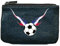 Petit Porte Monnaie en Cuir Porte cles Noir Foot Football Flamme