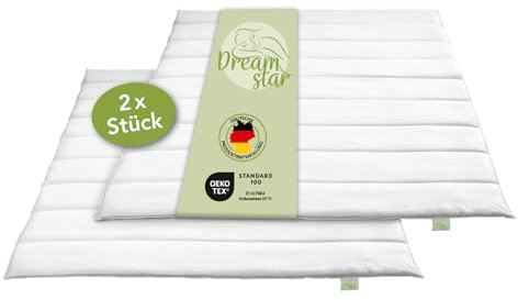 DREAMSTAR Eco 2er Set 4-Jahreszeiten Bettdecken| Zwei zusammengeknöpfte Steppdecken für alle Jahreszeiten | waschbar 40 Grad | Öko-Tex Zertifiziert | 155 x 220 cm