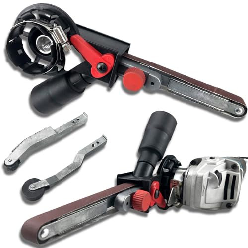 Bandschleifer-Adapter, 15 Mm Weitwinkelschleifer auf Bandschleifer-Adapter, Variable Geschwindigkeit, Schleifband, Werkzeugmaschinen, Bandschleifer-Zubehör Zum Schleifen von Glas, Holz