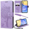 YIRSUR for Samsung Galaxy A15 Case with Screen Protector and Touch pen, Purple Leather Flip Wallet Case Magnetic Closure Cover with Card Slots and Kickstand for Galaxy A15 5G/4G Phone Cover