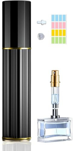 Travelofo 10ML Parfüm Abfüller, Parfümzerstäuber Nachfüllbar, Befülltechnik Ohne Trichter Leer Parfüm Zerstäuber Sprühflasche für Reise Handtasche Unterwegs (Schwarz)