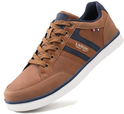 LANGDU Sneakers Herr Casual skor Vandringsskor Lättviktig Andningsbar Sneaker Matt 41-46EU | Lätt, bekväm, halkfri sula, vardagskläder