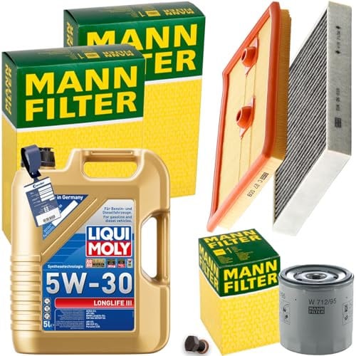 Inspektionspaket + 5L 5W-30 Motoröl passend für Polo 6R 1.2 + 1.4 TSI