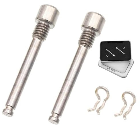 Bamyli 2 Pcs M4 Titanium Bolts for Bike Disc Brake Pads Threaded Pin Inserts Screw Disc Brake Pad Pin Axle with Circlips for Threaded Hydraulic Disk Caliper (Silver)
