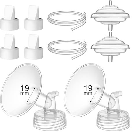 Gotocut Pump Replacement Parts Compatible with Spectra S1 S2 9 Plus Synergy Gold Motif Luna Amada Breastpump, Include 19mm Flanges Valves Tubings Backflow Protectors Replace Pump Accessories